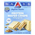 Anytime Snacks, протеиновые вафли, с арахисовой пастой, 5 шт. по 36 г (1,27 унции) — Atkins