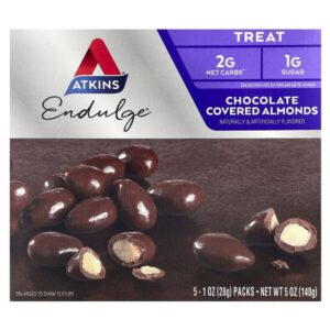 Endulge®, миндаль в шоколадной глазури, 5 пакетиков по 28 г (1 унции) — Atkins