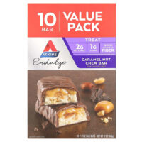 Endulge, батончики с карамелью и орехами, 10 шт. по 32 г (1,2 унции) — Atkins