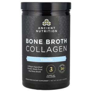 Bone Broth Collagen, ваниль, 519 г (1,1 фунта) — Ancient Nutrition