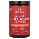 Multi Collagen Protein, Strawberry Lemonade, 1.18 lbs (535.5 g) — Ancient Nutrition