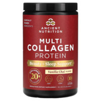 Multi Collagen Protein, протеин с коллагеном, для красоты и сна, ванильный чай, 456 г (1 фунт) — Ancient Nutrition