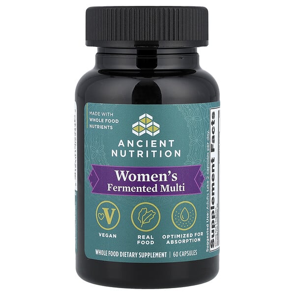 atn02544_v_24.jpg Ферментированный мультивитамин для женщин, 60 капсул — Ancient Nutrition