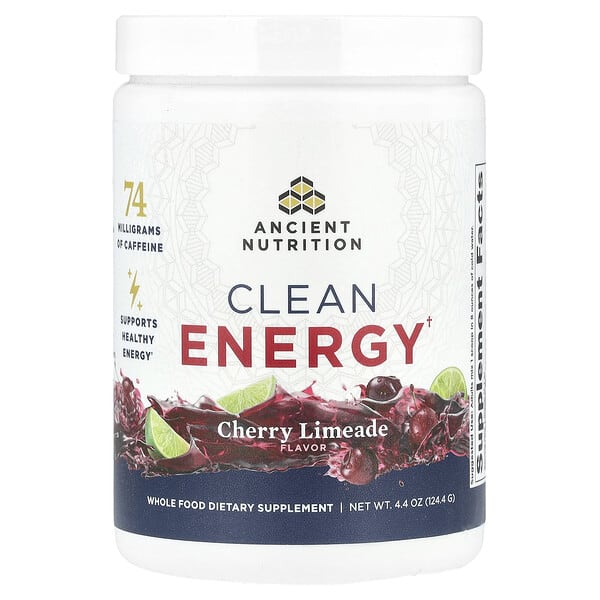 atn02829_v_8.jpg Clean Energy, вишневый лаймад, 124,4 г (4,4 унции) — Ancient Nutrition