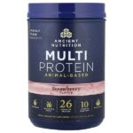 мультипротеин, животный вкус, клубника, 518 г (1,14 фунта) — Ancient Nutrition