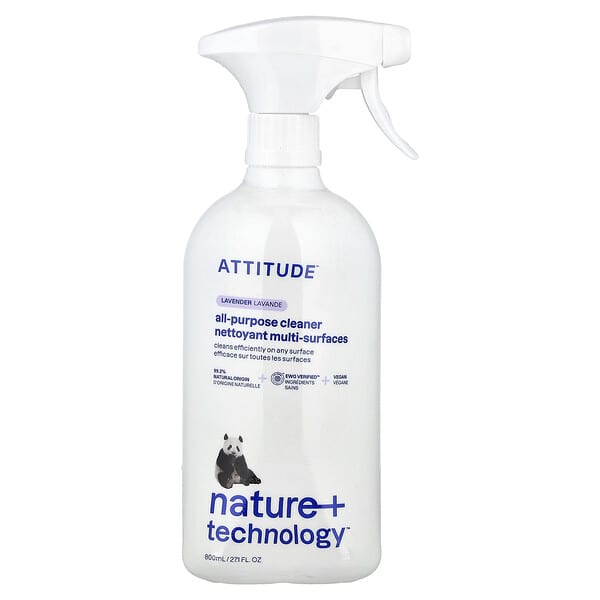 att10182_v_16.jpg Nature + Technology™, универсальное очистительное средство, лаванда, 800 мл (27,1 жидк. унции) — ATTITUDE