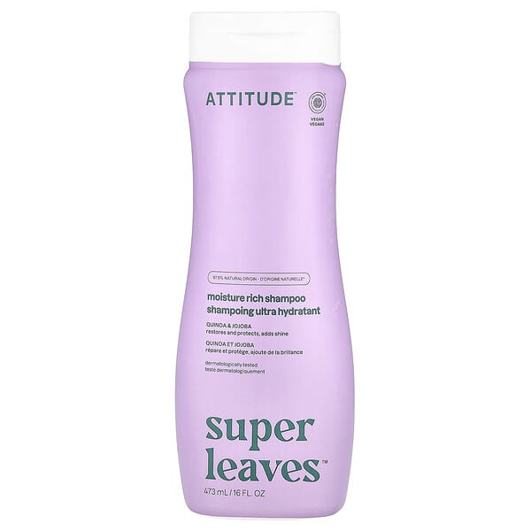 att11007_v_31.jpg Super Leaves™, увлажняющий шампунь, киноа и жожоба, 473 мл (16 жидк. Унций) — ATTITUDE