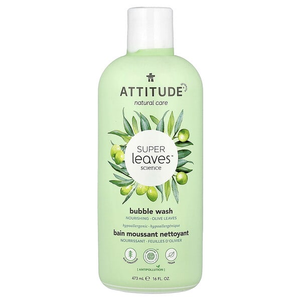att11693_v_24.jpg Super Leaves™ Science, пенка для стирки, листья оливкового дерева, 473 мл (16 жидк. унций) — ATTITUDE