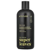 Super Leaves™, шампунь и кондиционер для придания объема 2N1, для мужчин, янтарь и цитрус, 415 мл (14 жидк. унций) — ATTITUDE