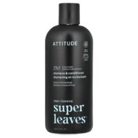Super Leaves™, 2N1, шампунь и кондиционер для кожи головы, для мужчин, эвкалипт и шалфей, 415 мл (14 жидк. унций) — ATTITUDE