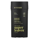 Super Leaves™, дезодорант без алюминия, для мужчин, янтарь и цитрус, 75 г (2,64 унции) — ATTITUDE