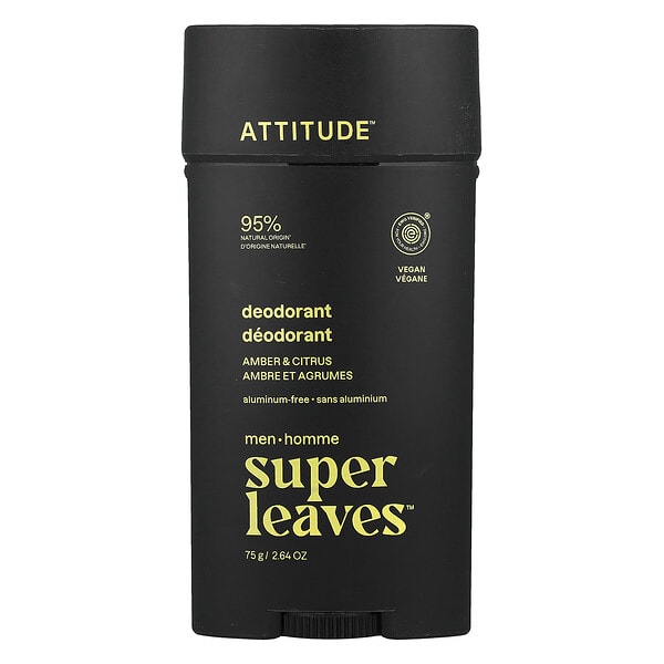 att11741_v_8.jpg Super Leaves™, дезодорант без алюминия, для мужчин, янтарь и цитрус, 75 г (2,64 унции) — ATTITUDE