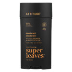 Super Leaves™, дезодорант без алюминия, для мужчин, пачули и бурбон, 75 г (2,64 унции) — ATTITUDE