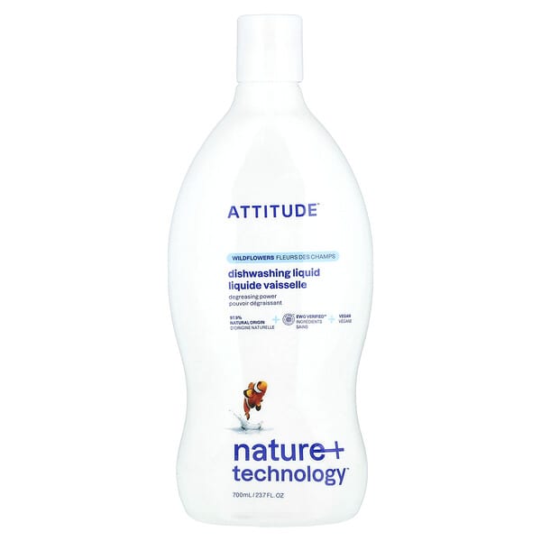 att13173_v_62.jpg Nature + Technology™, средство для мытья посуды, полевые цветы, 700 мл (23,7 жидк. Унции) — ATTITUDE