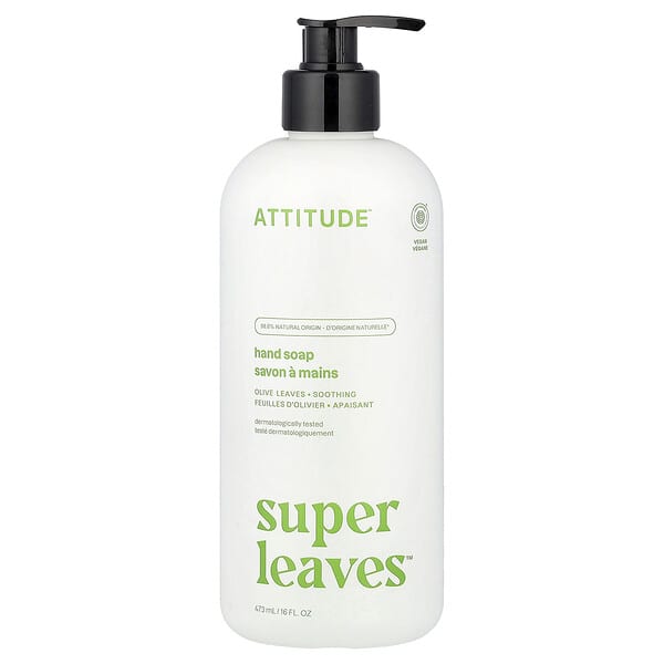 att14093_v_24.jpg Super Leaves™, мыло для рук, листья оливкового дерева, 473 мл (16 жидк. унций) — ATTITUDE