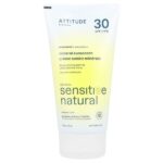Минеральное солнцезащитное средство, натуральная овсянка, SPF 30, без запаха, 150 г (5,2 унции) — ATTITUDE
