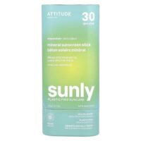 Sunly, минеральный солнцезащитный стик, SPF 30, без запаха, 60 г (2,1 унции) — ATTITUDE