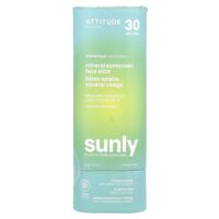 Sunly, минеральное солнцезащитное средство-стик для лица, SPF 30, без запаха, 20 г (0,7 унции) — ATTITUDE