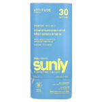Sunly, минеральный солнцезащитный стик для детей, SPF 30, без запаха, 60 г (2,1 унции) — ATTITUDE