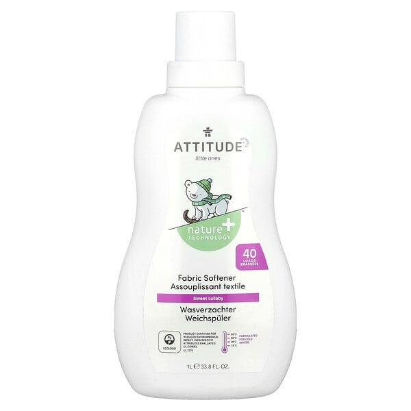 att42137_v_48.jpg Little Ones, кондиционер для белья, сладкая колыбельная, 40 порций, 1 л (33,8 жидк. унц.) — ATTITUDE