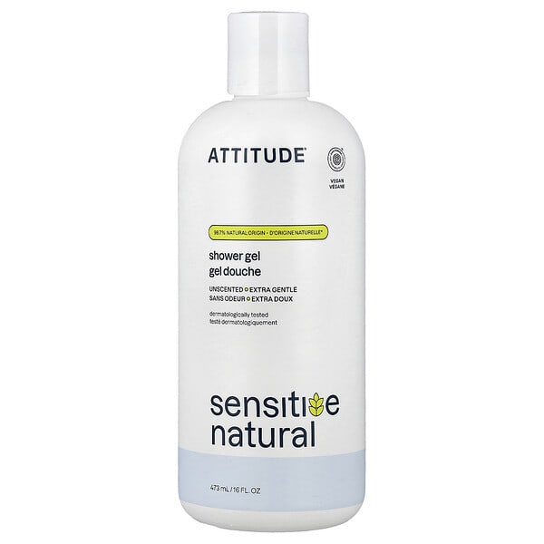 att60121_v_54.jpg Sensitive Natural, гель для душа, без запаха, 473 мл (16 жидк. Унций) — ATTITUDE