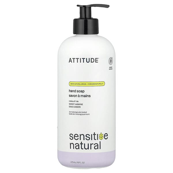 att60414_v_8.jpg Sensitive Natural, мыло для рук, сладкий жасмин, 473 мл (16 жидк. унций) — ATTITUDE