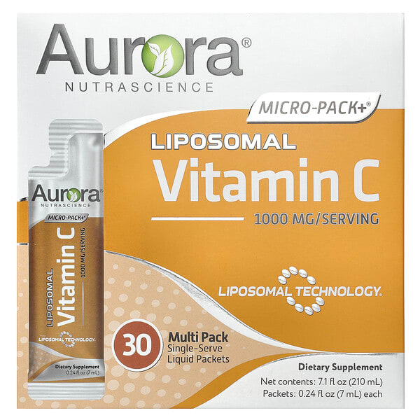 aun64819_v_39.jpg Micro-Pack+®, липосомальный витамин C, 30 пакетиков по 7 мл (0,24 жидк. унции) — Aurora Nutrascience