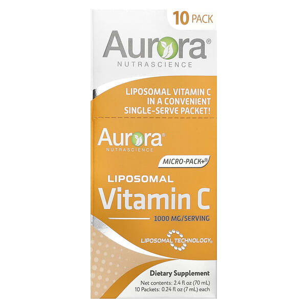 aun64871_v_19.jpg Micro-Pack+®, липосомальный витамин C, 10 пакетиков по 7 мл (0,24 жидк. унции) — Aurora Nutrascience