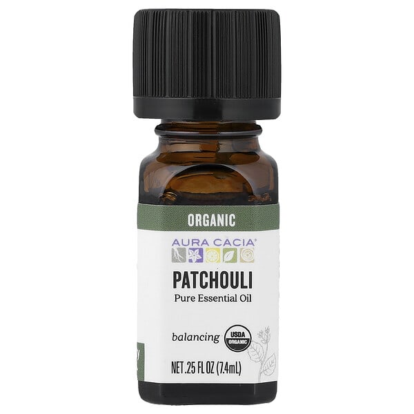 aur90805_v_55.jpg Organic, пачули, 0,25 жидкой унции (7,4 мл) — Aura Cacia