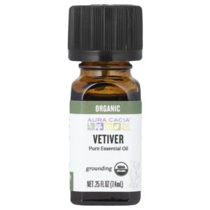 Органический ветивер, 0,25 ж. унц. (7,4 мл) — Aura Cacia