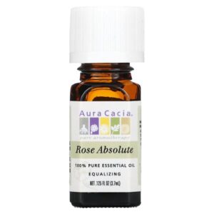 100 % чистое эфирное масло, розовый абсолют, 3,7 мл (0,125 жидкой унции) — Aura Cacia