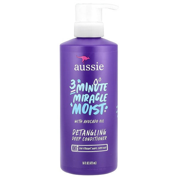 aus18588_v_24.jpg 3 Minute Miracle Moist, кондиционер для глубокого распутывания волос с маслом авокадо, 475 мл (16 жидк. Унций) — Aussie