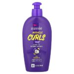 Miracle Curls, несмываемое молочко для расчесывания волос с кокосовым маслом, для типов 3A–4A, 200 мл (6,7 жидк. унции) — Aussie