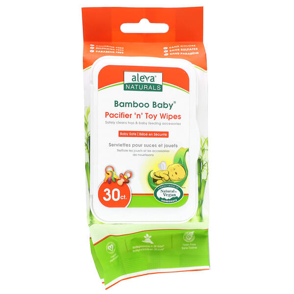 avn37948_v_23.jpg Bamboo Baby, салфетки для соски и игрушек, 30 салфеток — Aleva Naturals