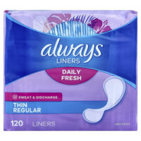 Always, Daily Fresh, ежедневные вкладыши, тонкие, обычные, без запаха, 120 вкладышей