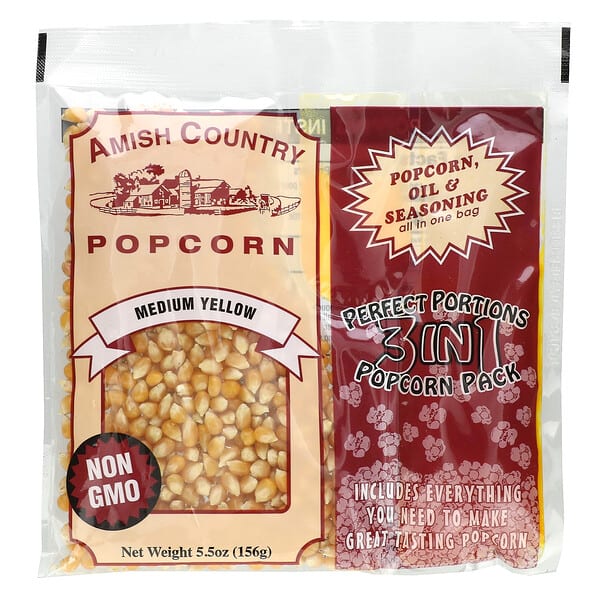 ayp12002_v_2.jpg Perfect Portions, попкорн 3 в 1, средний желтый, 156 г (5,5 унции) — Amish Country Popcorn