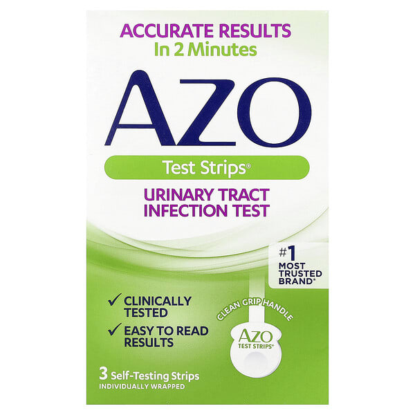 azo03267_v_73.jpg Test Strips®, тест на инфекцию мочевыводящих путей, 3 полоски для самопроверки — AZO