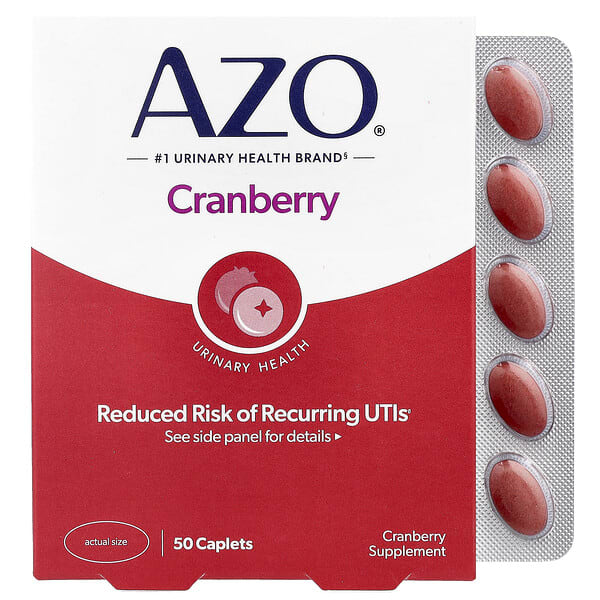 azo42067_v_94.jpg Cranberry, клюква для здоровья мочевыводящих путей, 50 капсуловидных таблеток — AZO