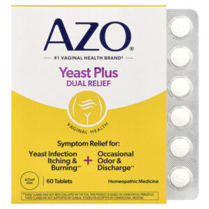 Yeast Plus, двойное облегчение, 60 таблеток — AZO