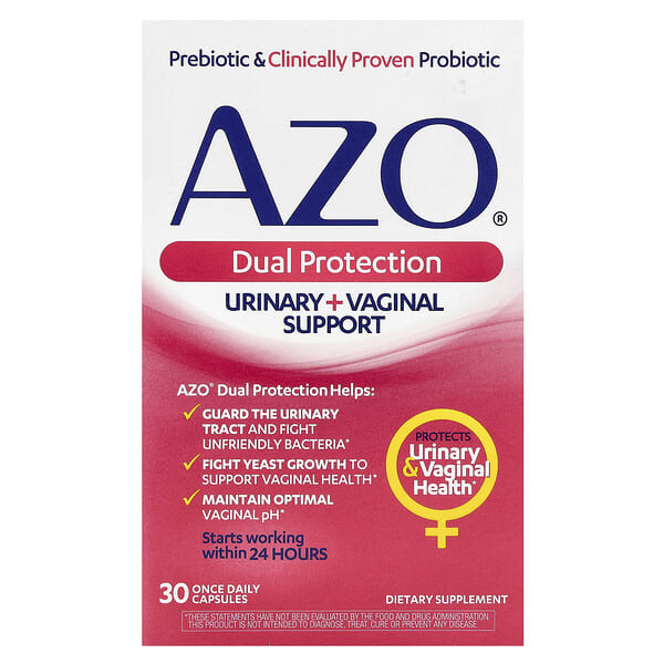 azo76028_v_44.jpg Dual Protection, поддержка мочеиспускания и влагалища, 30 капсул для приема один раз в день — AZO