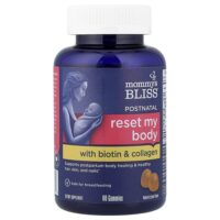 Reset My Body, витамины для приёма в послеродовой период, с биотином и коллагеном, натуральный лимонный вкус, 60 жевательных таблеток — Mommy's Bliss