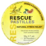 Rescue®, пастилки для снятия стресса природным способом, со вкусом апельсина и бузины, 35 пастилок, 50 г (1,7 унции) — Bach