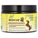 Rescue Pet, успокаивающие жевательные таблетки для собак, арахисовое масло и яблоко, 60 жевательных таблеток, 180 г (6,35 унции) — Bach