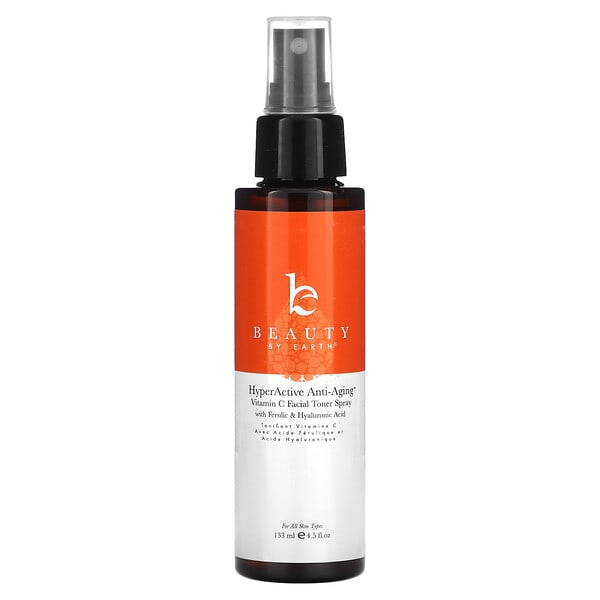 bba95019_v_9.jpg HyperActive Anti-Aging, спрей-тоник для лица с витамином C, 133 мл (4,5 жидк. унции) — Beauty By Earth
