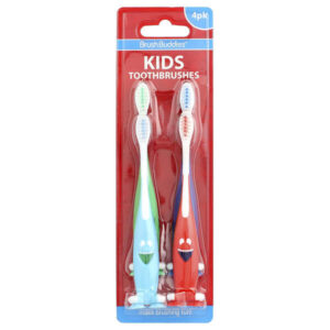Brush Buddies, Smart Care, детская зубная щетка, упаковка с 4 щетками