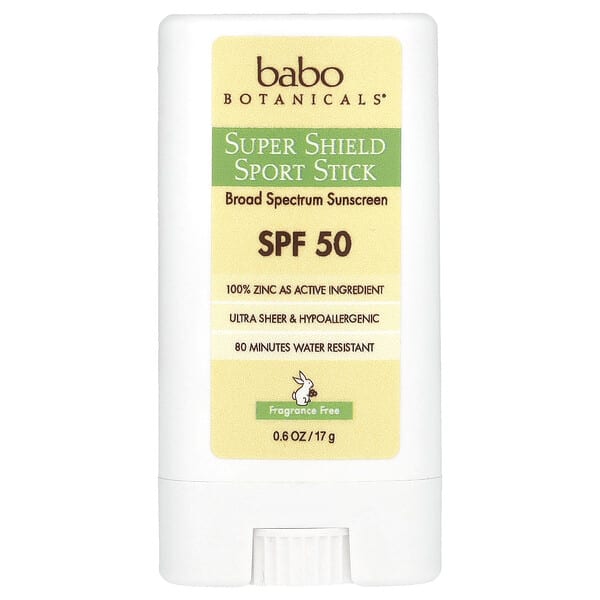 bbo00219_v_15.jpg Super Shield Sport, стик, SPF 50, без отдушек, 17 г (0,6 унции) — Babo Botanicals