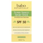 Super Shield Sport, стик, SPF 50, без отдушек, 17 г (0,6 унции) — Babo Botanicals — изображение 2
