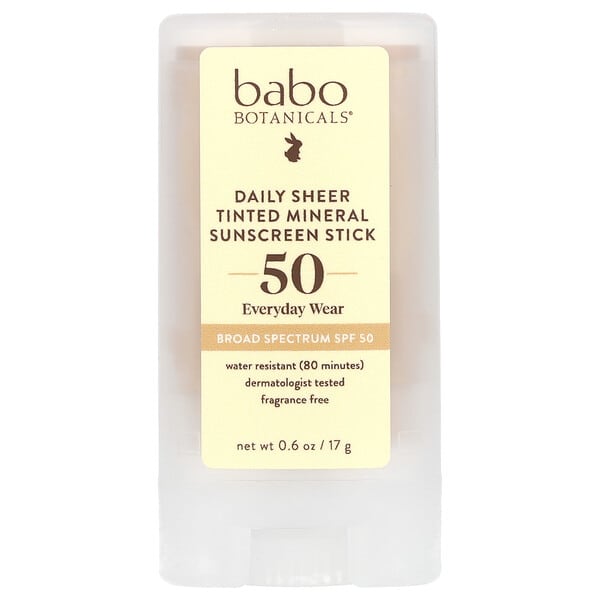 bbo01021_v_19.jpg ежедневный минеральный солнцезащитный стик с оттенком, SPF 50, без отдушек, 17 г (0,6 унции) — Babo Botanicals