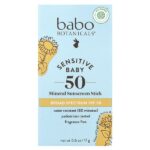 Sensitive Baby, минеральное солнцезащитное средство-стик, SPF 50, без отдушек, 17 г (0,6 унции) — Babo Botanicals — изображение 2