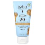 Для детской кожи, солнцезащитный лосьон на минеральной основе, SPF 50, 89 мл — Babo Botanicals